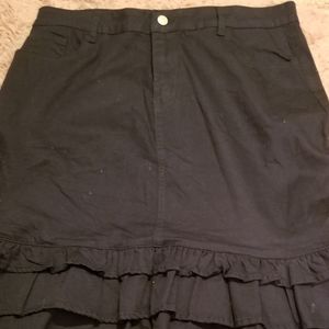 Womens ruffled denim skirt